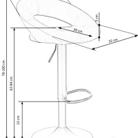 H102 σκαμπό μπαρ γκρι διαστάσεις: 78-100x53x48cm