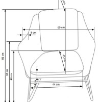SOFT 3 l. Πολυθρόνα σαλονιού πράσινο-χρυσό 69x76x81cm και ύψος καθίσματος 46 cm