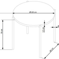 Τραπέζι τραπεζαρίας φυσικό MORGAN 120x76cm