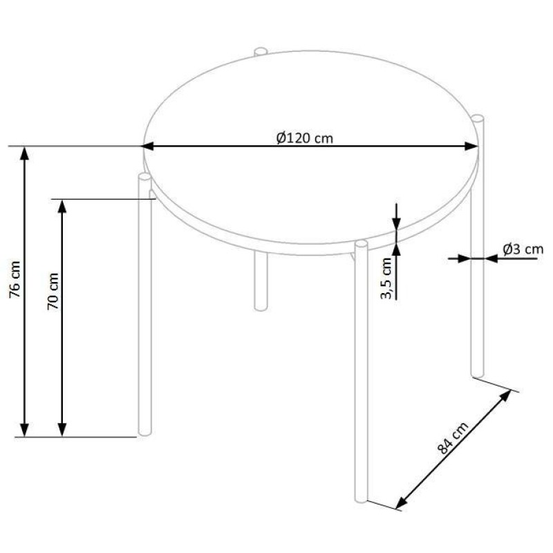 Τραπέζι τραπεζαρίας φυσικό MORGAN 120x76cm