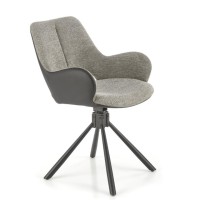 K494 καρέκλα, γκρι / μαύρο διαστάσεις: 57/59/85cm με ύψος καθίσματος 50 cm, λειτουργία περιστροφής