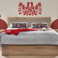 Κρεβάτι με δύο συρτάρια BORNEO δρυς/μαύρο 165x205x100cm