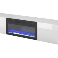 LIVO Έπιπλο TV με τζάκι σε λευκό 180x40x30cm