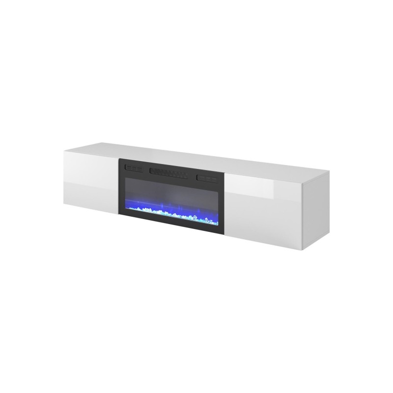 LIVO Έπιπλο TV με τζάκι σε λευκό 180x40x30cm