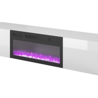 LIVO Έπιπλο TV με τζάκι σε λευκό 180x40x30cm