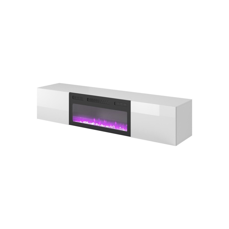 LIVO Έπιπλο TV με τζάκι σε λευκό 180x40x30cm