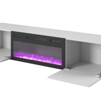LIVO Έπιπλο TV με τζάκι σε λευκό 180x40x30cm