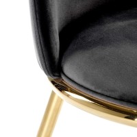 K460 Καρέκλα τραπεζαρίας βελούδο μαύρη 49x54x84 με ύψος καθίσματος 46cm