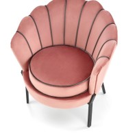 Πολυθρόνα ANGELO ροζ / μαύρο 73x73x75 με ύψος καθίσματος 45cm