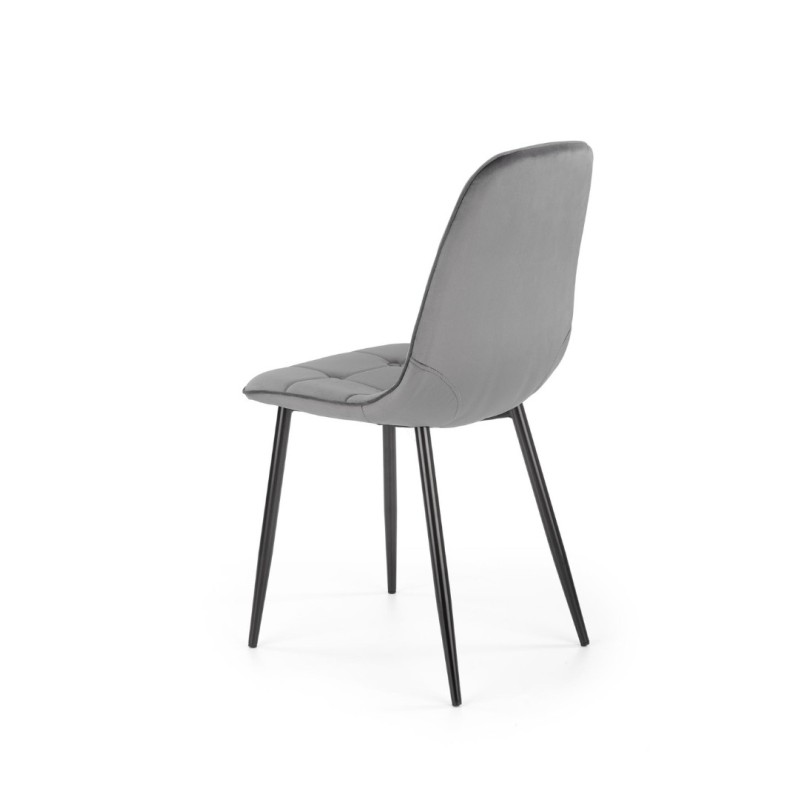 K417 Καρέκλα γκρι 44x56x87cm με ύψος καθίσματος 48 cm