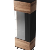 RANDOM W-1 βιτρίνα, δρυς/μαύρο 60/40/182 cm