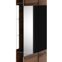 RANDOM W-1 βιτρίνα, δρυς/μαύρο 60/40/182 cm