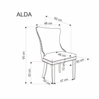 ALDA Καρέκλα Τραπεζαρίας Βελούδινη Μπεζ με Ξύλινα Πόδια 50x62x95cm