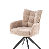 K540 Καρέκλα τραπεζαρίας μπεζ: 60x63x89cm ύψος καθίσματος 51 cm, λειτουργία περιστροφής 360
