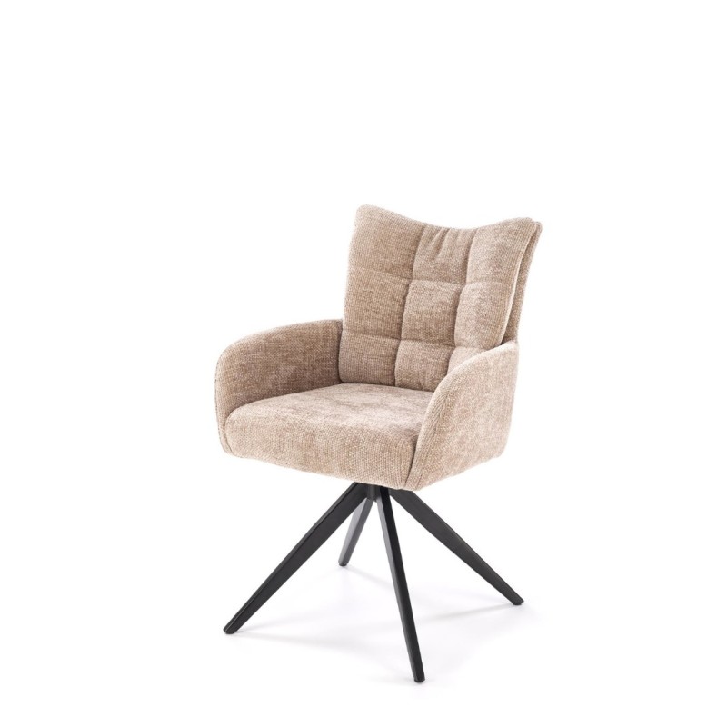 K540 Καρέκλα τραπεζαρίας μπεζ: 60x63x89cm ύψος καθίσματος 51 cm, λειτουργία περιστροφής 360