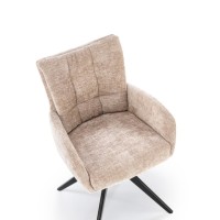 K540 Καρέκλα τραπεζαρίας μπεζ: 60x63x89cm ύψος καθίσματος 51 cm, λειτουργία περιστροφής 360