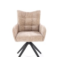 K540 Καρέκλα τραπεζαρίας μπεζ: 60x63x89cm ύψος καθίσματος 51 cm, λειτουργία περιστροφής 360