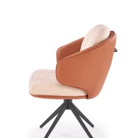 K554 Καρέκλα, καφέ-μπεζ 58/67/90 cm, με λειτουργία περιστροφής 180