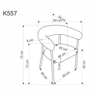 K557 Καρέκλα ανοιχτό μπεζ 60x54x75 με ύψος καθίσματος 42 cm