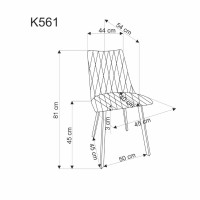 K561 Καρέκλα λαδί 44x58x85cm με ύψος καθίσματος 47 cm