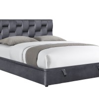ANNABEL 160 Κρεβάτι με αποθηκευτικό χώρο 209x161x106cm σε γκρι (για στρώμα 160x200cm)
