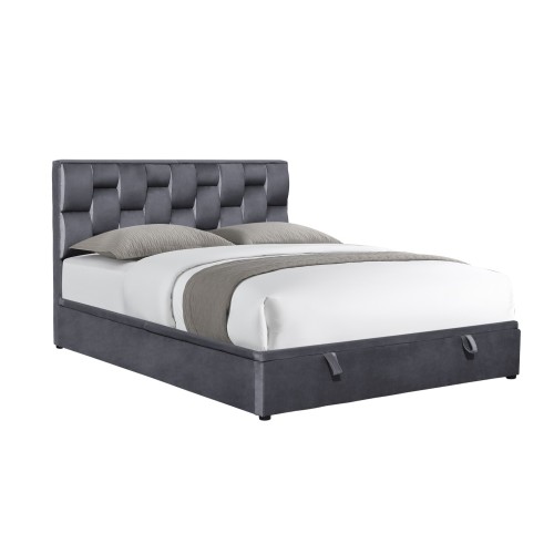  ANNABEL 160 Κρεβάτι με αποθηκευτικό χώρο 209x161x106cm σε γκρι (για στρώμα 160x200cm)
