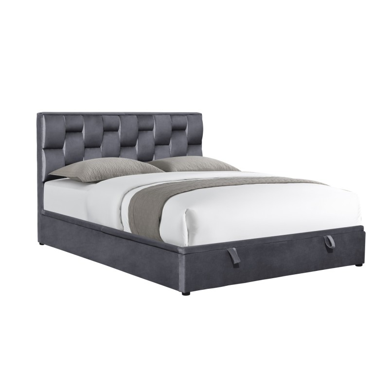 ANNABEL 160 Κρεβάτι με αποθηκευτικό χώρο 209x161x106cm σε γκρι (για στρώμα 160x200cm)