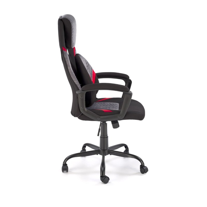 JENSEN Καρέκλα γραφείου μαύρο/γκρι/κόκκινο 65x70x115cm