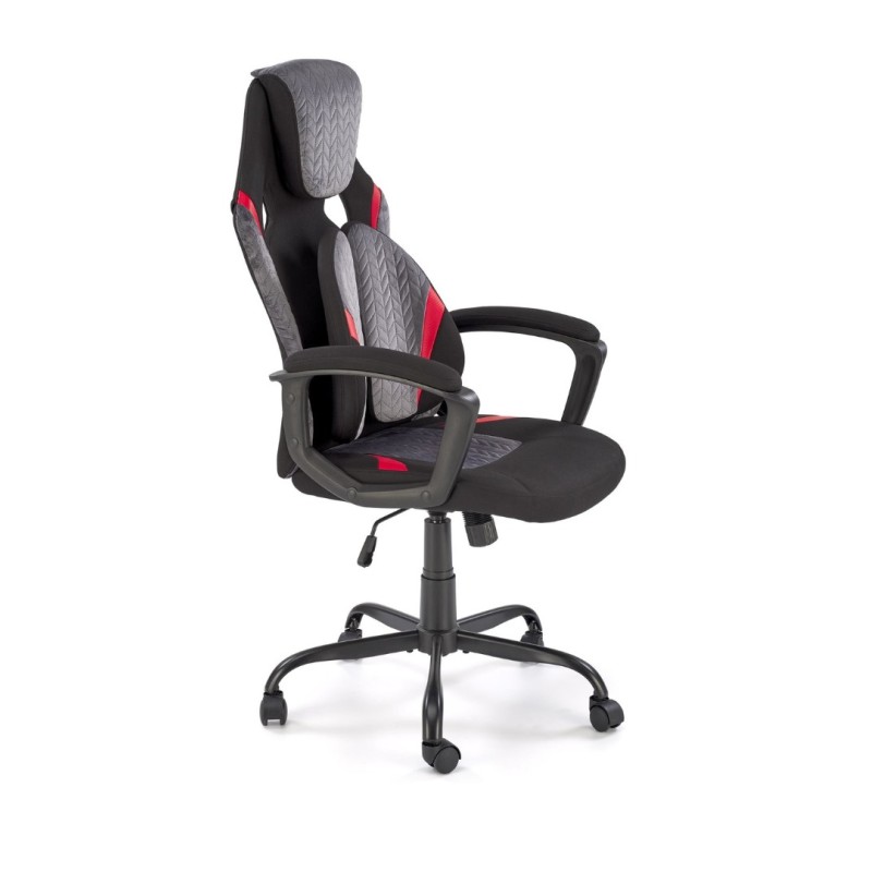 JENSEN Καρέκλα γραφείου μαύρο/γκρι/κόκκινο 65x70x115cm