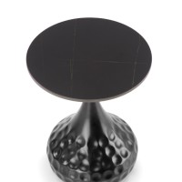VERDE Βοηθητικό τραπεζάκι μαύρο μάρμαρο 40x40x52cm
