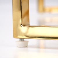 MERCURY 3 Σετ από 2 τραπέζια σαλονιού, λευκό-χρυσό 80x80x45 και 60x60x38 2010001199823