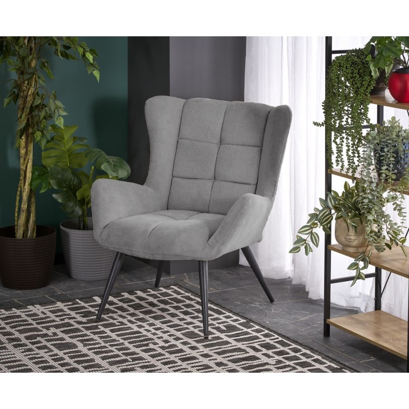 Πολυθρόνα BYRON γκρι 75x85x92 με ύψος καθίσματος 45 cm