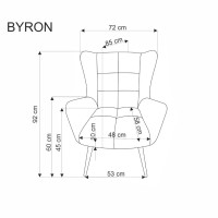 Πολυθρόνα BYRON γκρι 75x85x92 με ύψος καθίσματος 45 cm