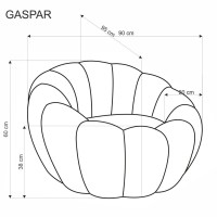 GASPAR Πολυθρόνα με μπουκλέ ύφασμα σε κρεμ απόχρωση 90x95x60cm
