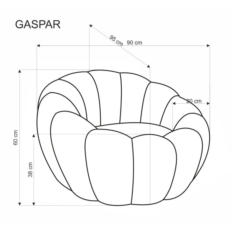 GASPAR Πολυθρόνα με μπουκλέ ύφασμα σε κρεμ απόχρωση 90x95x60cm