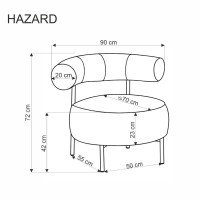 HAZARD Πολυθρόνα σε μπεζ 90x82x72 με ύψος καθίσματος 42cm