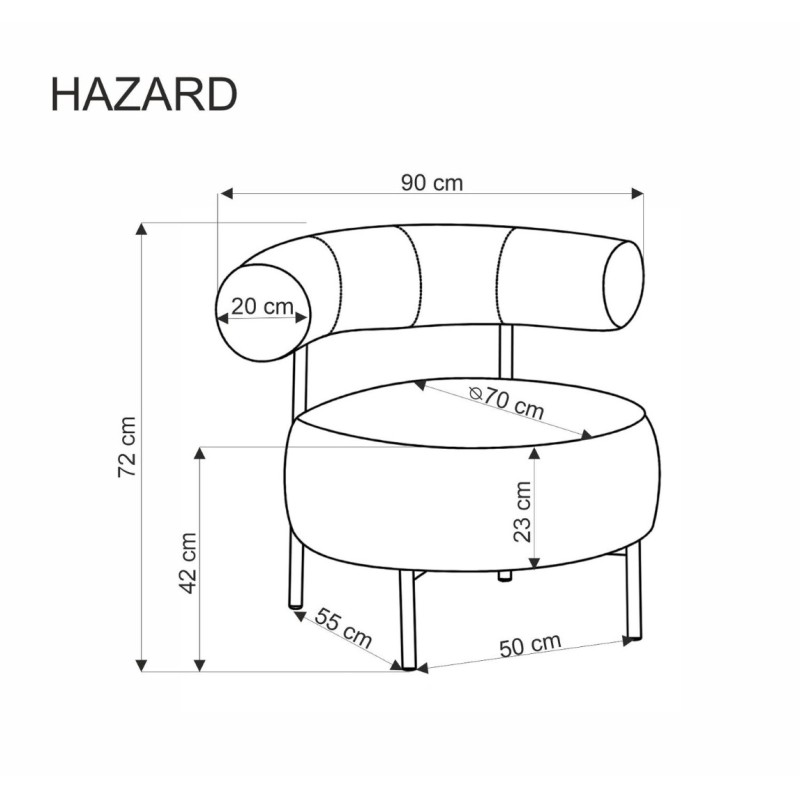 HAZARD Πολυθρόνα σε μπεζ 90x82x72 με ύψος καθίσματος 42cm