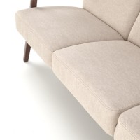MILANO 3θέσιος καναπές, μπεζ / σκούρα καρυδιά  175x77x77x με ύψος καθίσματος 44 cm 2010001202165