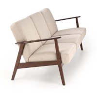 MILANO 3θέσιος καναπές, μπεζ / σκούρα καρυδιά  175x77x77x με ύψος καθίσματος 44 cm 2010001202165