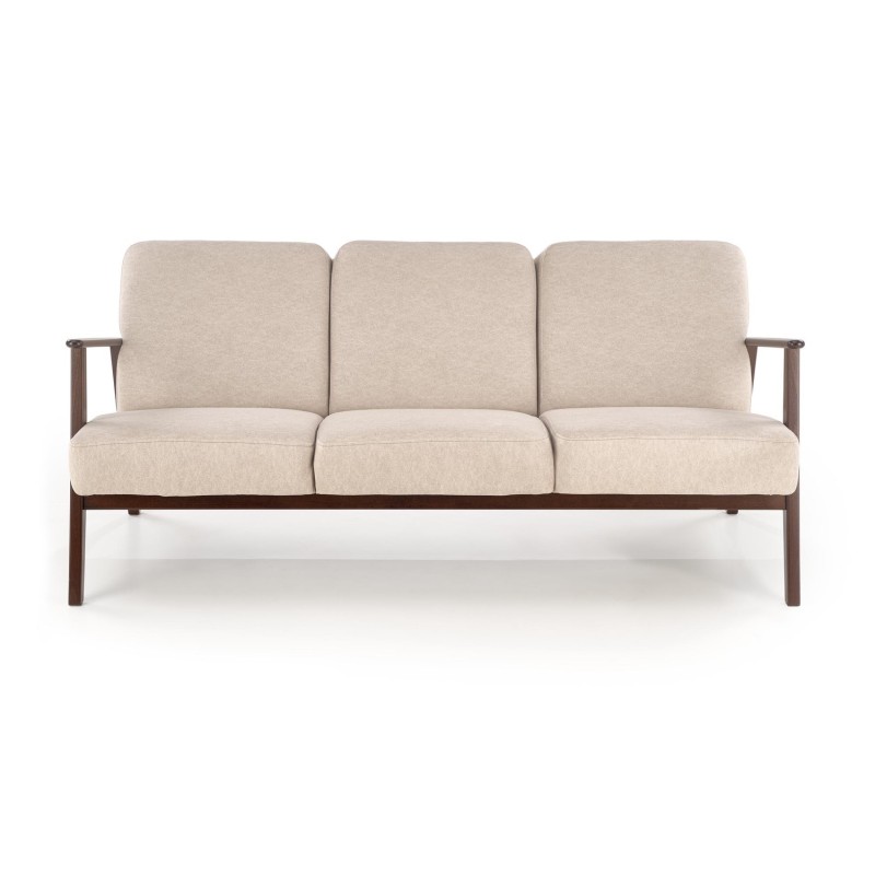 MILANO 3θέσιος καναπές, μπεζ / σκούρα καρυδιά  175x77x77x με ύψος καθίσματος 44 cm 2010001202165