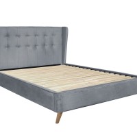 Κρεβάτι διπλό ESTELLA 160 cm γκρι 172/219/113 cm για στρώμα 160x200 2010001202684