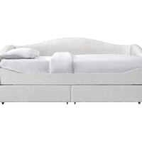 Κρεβάτι με δύο συρτάρια CAYDENCE 90 σε κρεμ 99x216x94cm