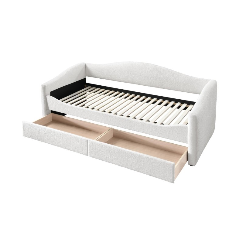 Κρεβάτι με δύο συρτάρια CAYDENCE 90 σε κρεμ 99x216x94cm