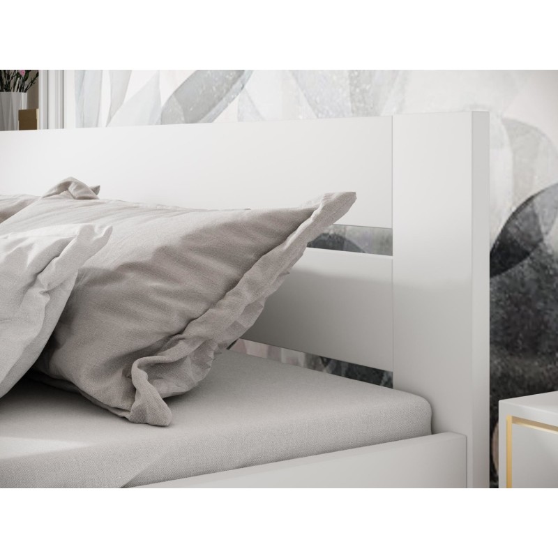 Κρεβάτι MATILDA 90 από μασίφ ξύλο οξιάς σε λευκό 98x205x87cm