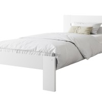 Κρεβάτι MATILDA 90 από μασίφ ξύλο οξιάς σε λευκό 98x205x87cm