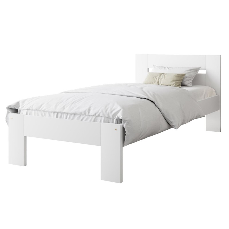 Κρεβάτι MATILDA 90 από μασίφ ξύλο οξιάς σε λευκό 98x205x87cm