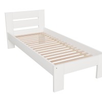 Κρεβάτι MATILDA 90 από μασίφ ξύλο οξιάς σε λευκό 98x205x87cm