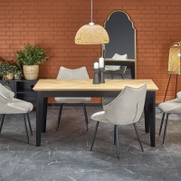 Τραπέζι τραπεζαρίας επεκτεινόμενο EDMONDO σε φυσική δρυς 160-240x90x75x140