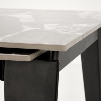 Τραπέζι τραπεζαρίας επεκτεινόμενο γκρι μάρμαρο 141-201x81x76/124-184cm
