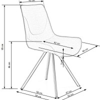 K290 Καρέκλα γκρι 56x59x86 με ύψος καθίσματος 46 cm